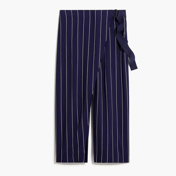 J. Crew Nevereven D-ring Pant in Stripe Navy Blue Size XL - Picture 1 of 10